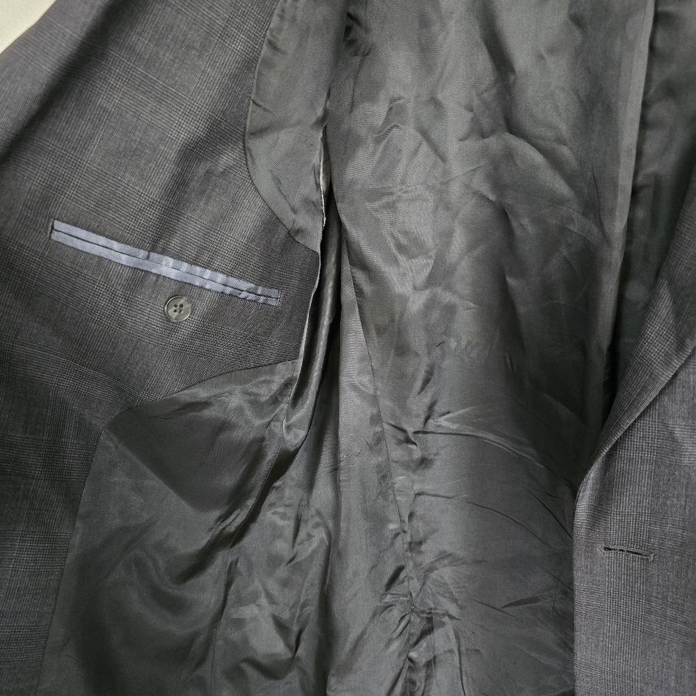Express Men Blazer Sports Coat Wool 40R Gray PinStriped 2button Career - Picture 5 of 13